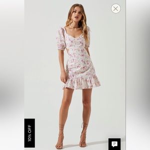 ASTR Dorinne Floral Cutout Ruffle Mini Dress